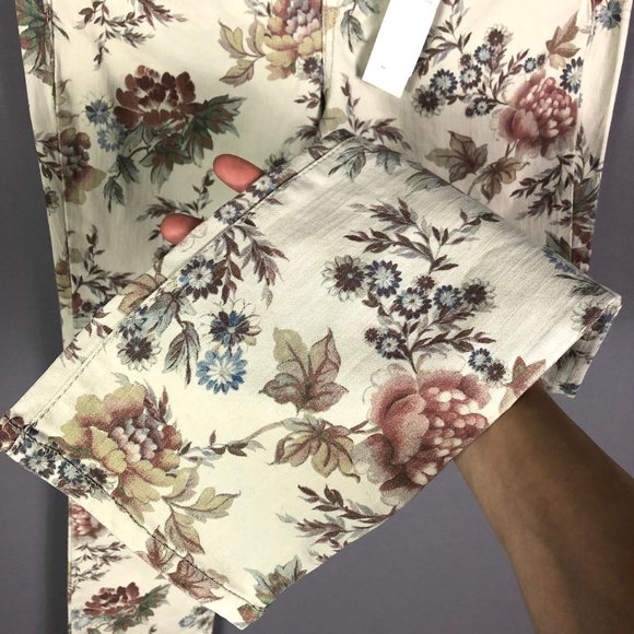 Code Bleu Tan Floral Chelsea Classic Straight Jeans Size 6P - Picture 6 of 11